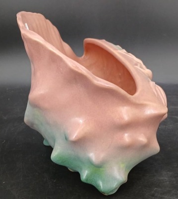 Roseville Pottery Water Lily 438-8" Conch Shell - 4