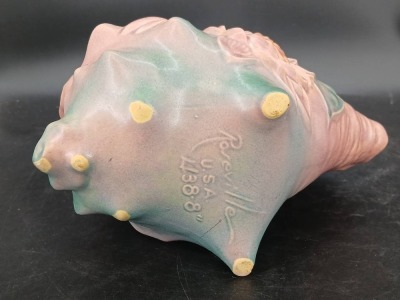 Roseville Pottery Water Lily 438-8" Conch Shell - 5