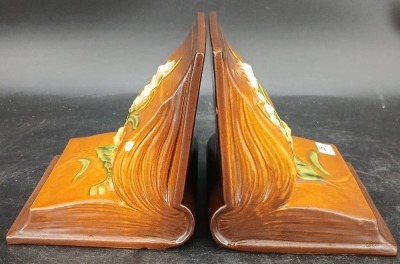 Pair of Roseville Pottery Freesia No. 15 Bookends - 2