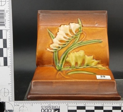 Pair of Roseville Pottery Freesia No. 15 Bookends - 16