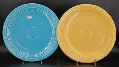 (2) Homer Laughlin Fiesta Chop Plates