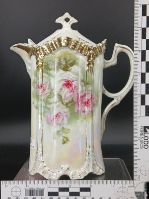 Porcelain Chocolate Pot with (4) Cups - 9