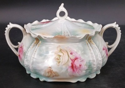 RS Prussia Porcelain Lidded Cracker Jar, red mark - 3
