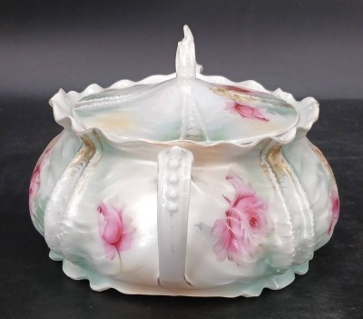 RS Prussia Porcelain Lidded Cracker Jar, red mark - 4