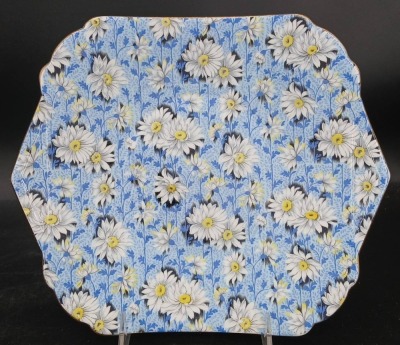 (4) Shelley Blue Daisy Chintz pcs. - 2