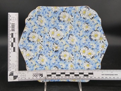 (4) Shelley Blue Daisy Chintz pcs. - 5