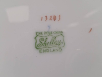 (4) Shelley Blue Daisy Chintz pcs. - 8