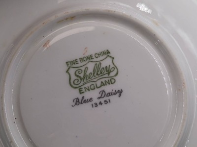 (4) Shelley Blue Daisy Chintz pcs. - 12