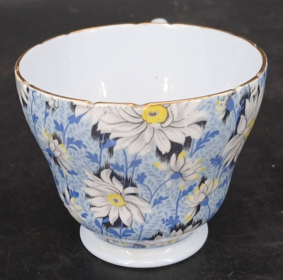 (4) Shelley Blue Daisy Chintz pcs. - 16