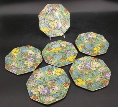 (6) Royal Staffordshire Wilkinson Floral Plates - 8