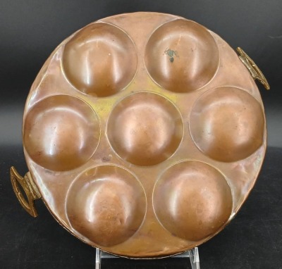 (2) Copper Egg Poacher Pans with Utensils - 3