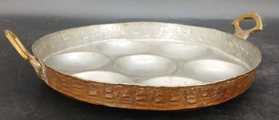 (2) Copper Egg Poacher Pans with Utensils - 4