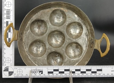 (2) Copper Egg Poacher Pans with Utensils - 5