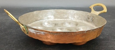 (2) Copper Egg Poacher Pans with Utensils - 8
