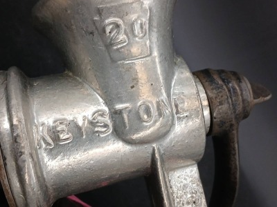 (2) Butter Molds and Keystone Meat Grinder - 7
