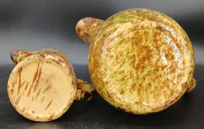 (2) Morton Pottery Spongeware Pitchers - 5
