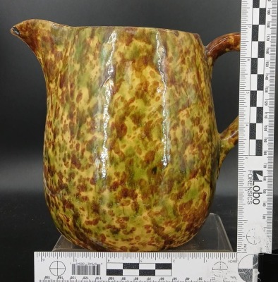 (2) Morton Pottery Spongeware Pitchers - 7