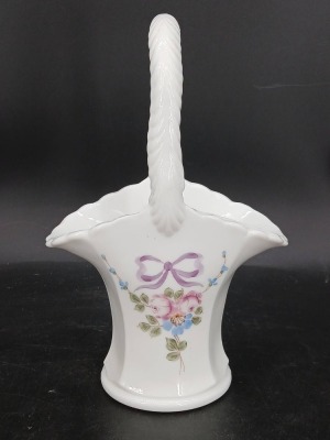 Hand-Painted Milk Glass Vanity Set - 2
