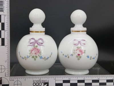 Hand-Painted Milk Glass Vanity Set - 13