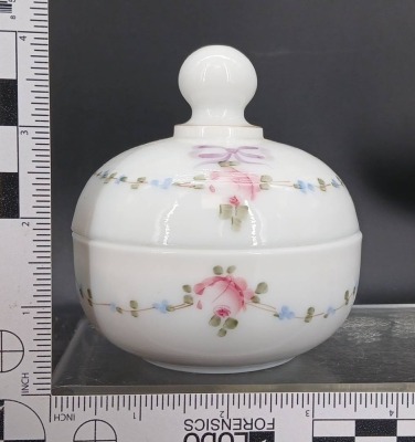 Hand-Painted Milk Glass Vanity Set - 14