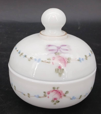 Hand-Painted Milk Glass Vanity Set - 15
