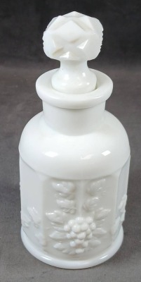 (3) Westmoreland Paneled Grape Milk Glass Perfume Bottles - 7