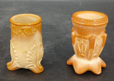 (3) Greentown Chocolate Glass pieces - 12