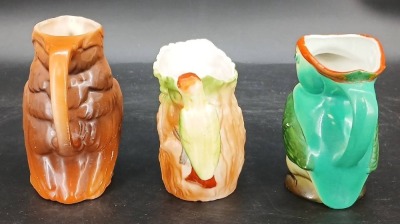 (3) German Bird-Themed Ceramic Creamers - 4