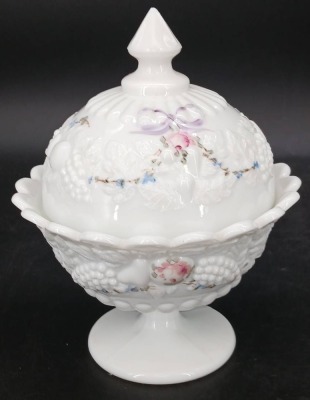 (2) Milk Glass Lidded Candy Dishes - 3