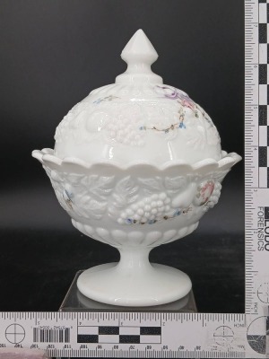 (2) Milk Glass Lidded Candy Dishes - 6