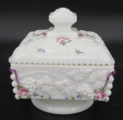 (2) Milk Glass Lidded Candy Dishes - 7