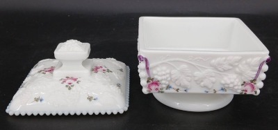 (2) Milk Glass Lidded Candy Dishes - 10