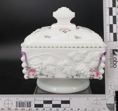 (2) Milk Glass Lidded Candy Dishes - 12