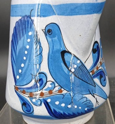 (2) Handpainted Ceramic Pitchers - 6