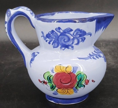 (2) Handpainted Ceramic Pitchers - 13