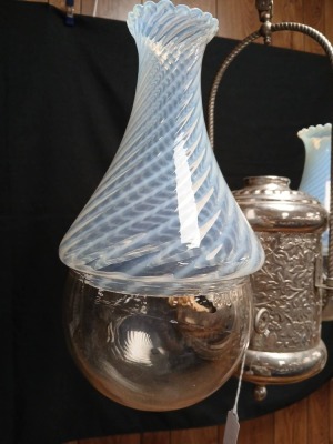 Antique Hanging Oil Lamp by Angle Lamp Co. NY - 4