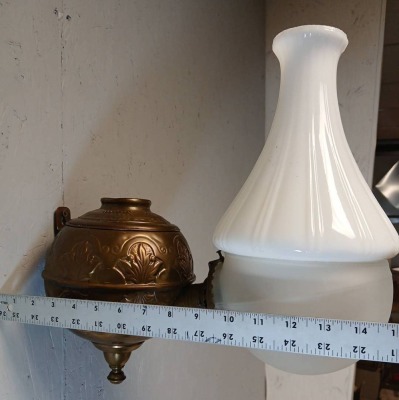 Angle Lamp Co. Wall Mount Oil Lamp With Shade - 6