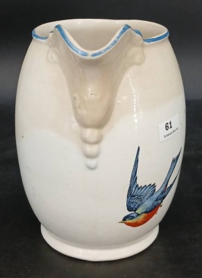 Buffalo Pottery Pitcher with Swallows - 2