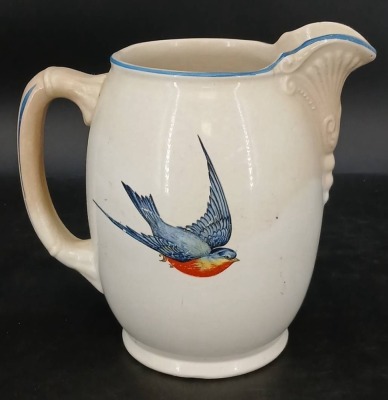 Buffalo Pottery Pitcher with Swallows - 3