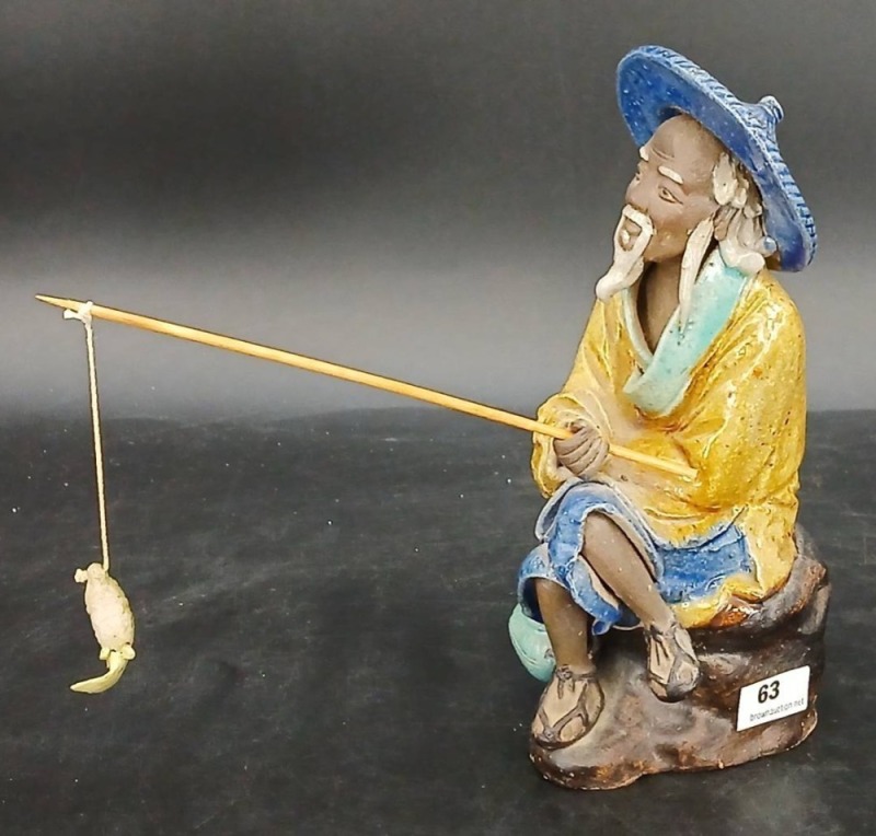 Chinese Shiwan Mudman Fisherman Figurine