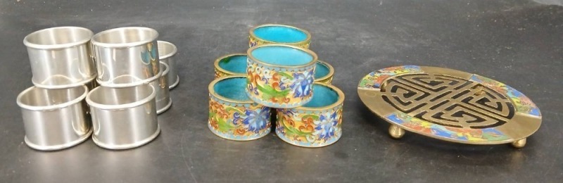 Napkin Rings and Chinese Brass Trivet