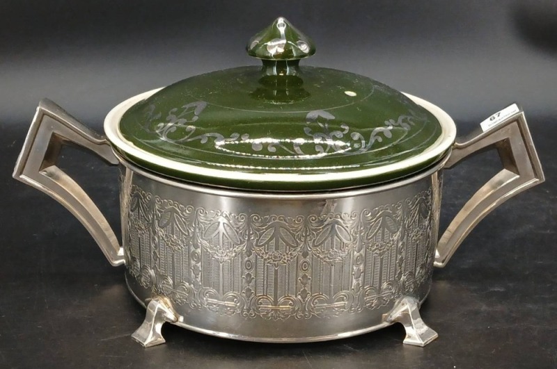 Royal Rochester Lidded Dish with Metal Base