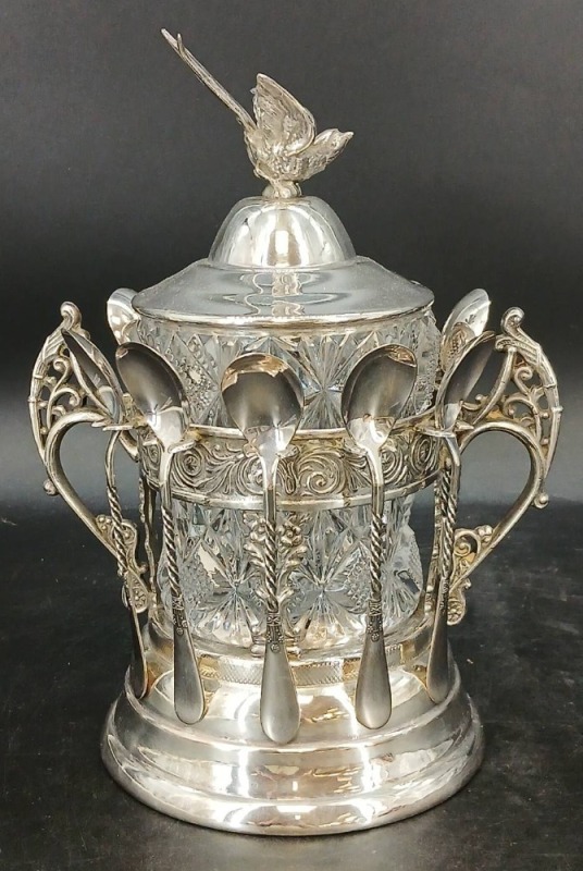 Victorian Silverplate & EAPG Condiment Castor