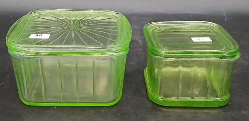 (2) Hocking Glass Refrigerator Dishes