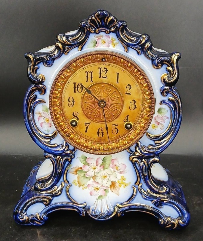Ansonia "Towanda" Porcelain Mantel Clock