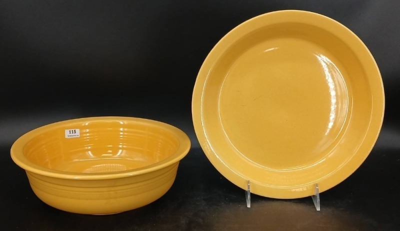 Yellow Fiesta Bowl and Kitchen Kraft Pie Plate