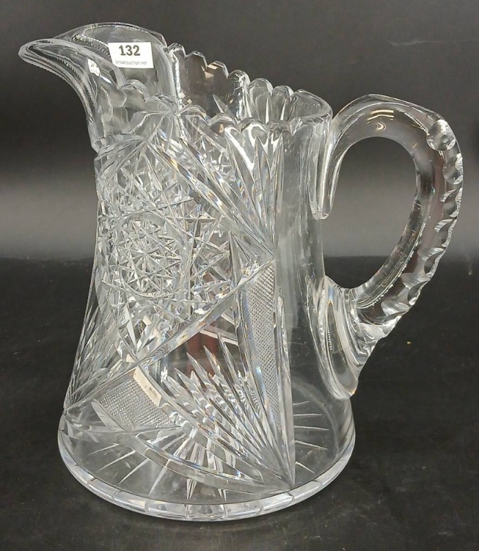 Cut Glass 8" Pitcher