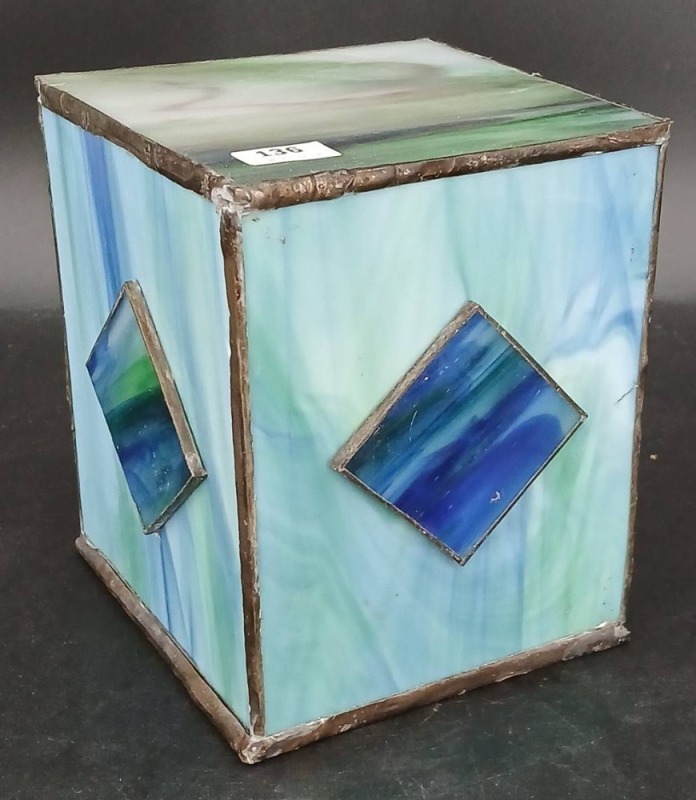Stained Glass Cube Art Panel Box