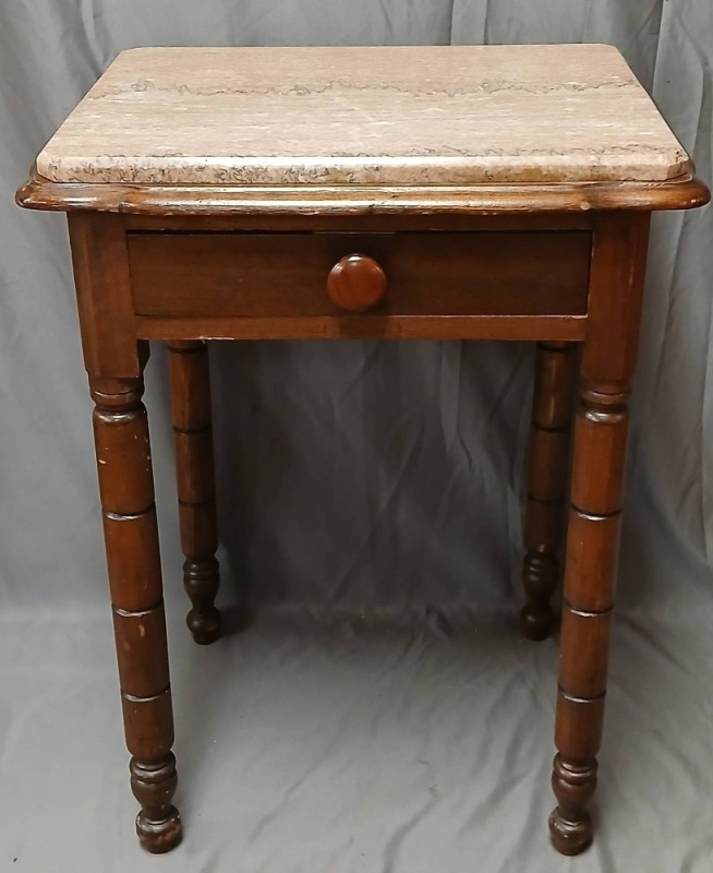 Wood Side Table With Drawer