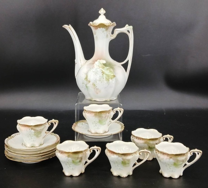 RS Prussia Porcelain Tea or Coffee Set, red mark